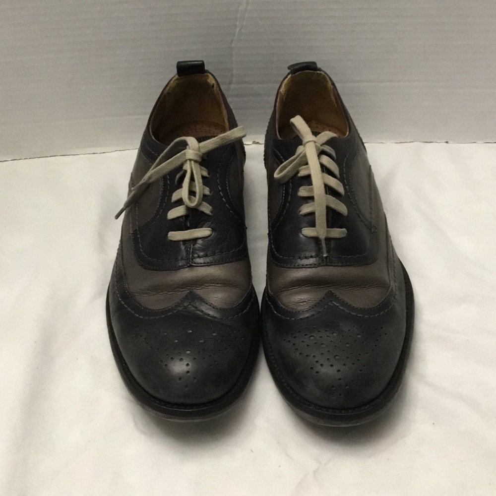 J and M grey and black dress shoes